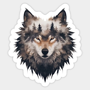 Wolf Watercolor Sticker